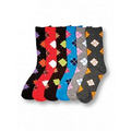 Women/Teen Colorful Crew Socks - Argyle Design
